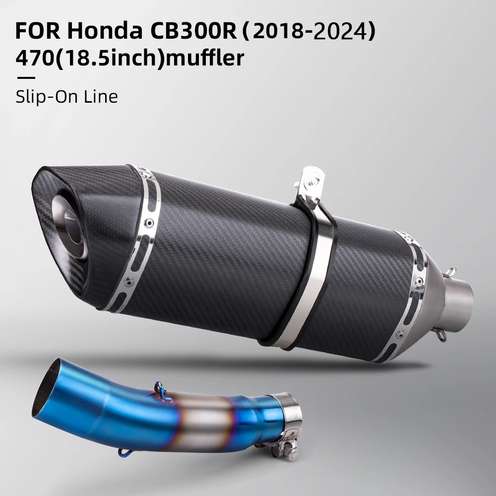 Slip on For Honda CBR300R CB300R CB300F 2018-2024 Motorcycle Exhaust Modify Middle Link Pipe Connect Escape Muffler Silencer