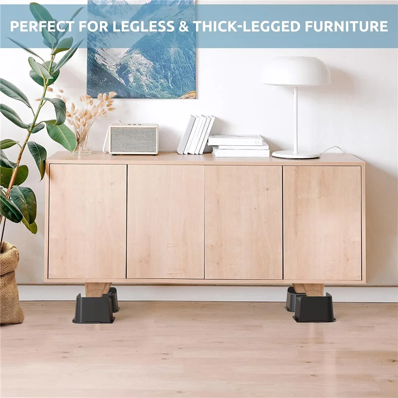 

A67P-Стойки для кровати, 3-дюймовые сверхмощные, мебельные стойки с широким отверстием 4,8X4,8 дюйма, 4 шт., подъемники для кровати, стойки для дивана, каркаса кровати, столов