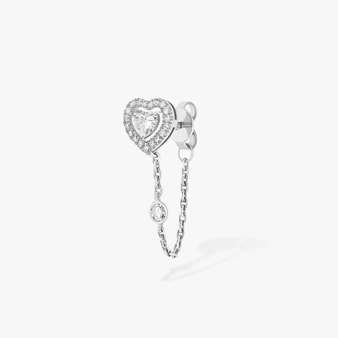 CY 925 Sterling Silver Luxury Brand Jewelry, Heart-Shaped Diamond Single Sided Earrings, Asymmetric Earrings. Wedding Gift