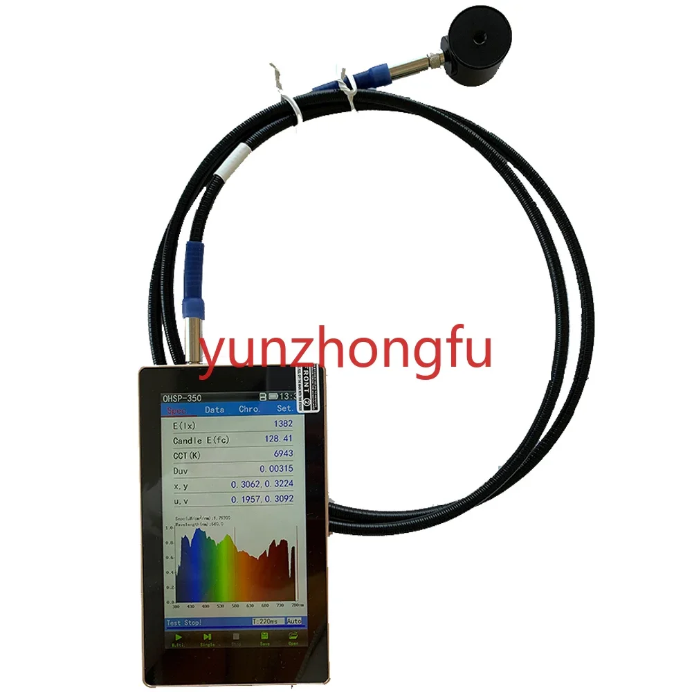 

Portable PAR PPFD Spectrometer for Agriculture Test CCT CRI Lux Spectrum Wavelength Extend Waterproof Sensor OHSP350P