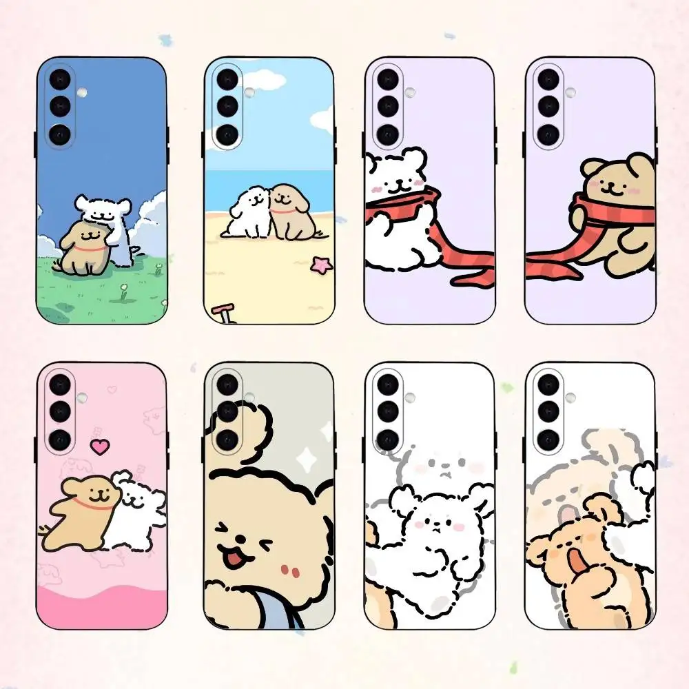 

Maltese Dog Cute Line Puppies phone Case For Samsung Galaxy A73,A72,A71,A70,A53,A52,A51,Others Soft Black Shell