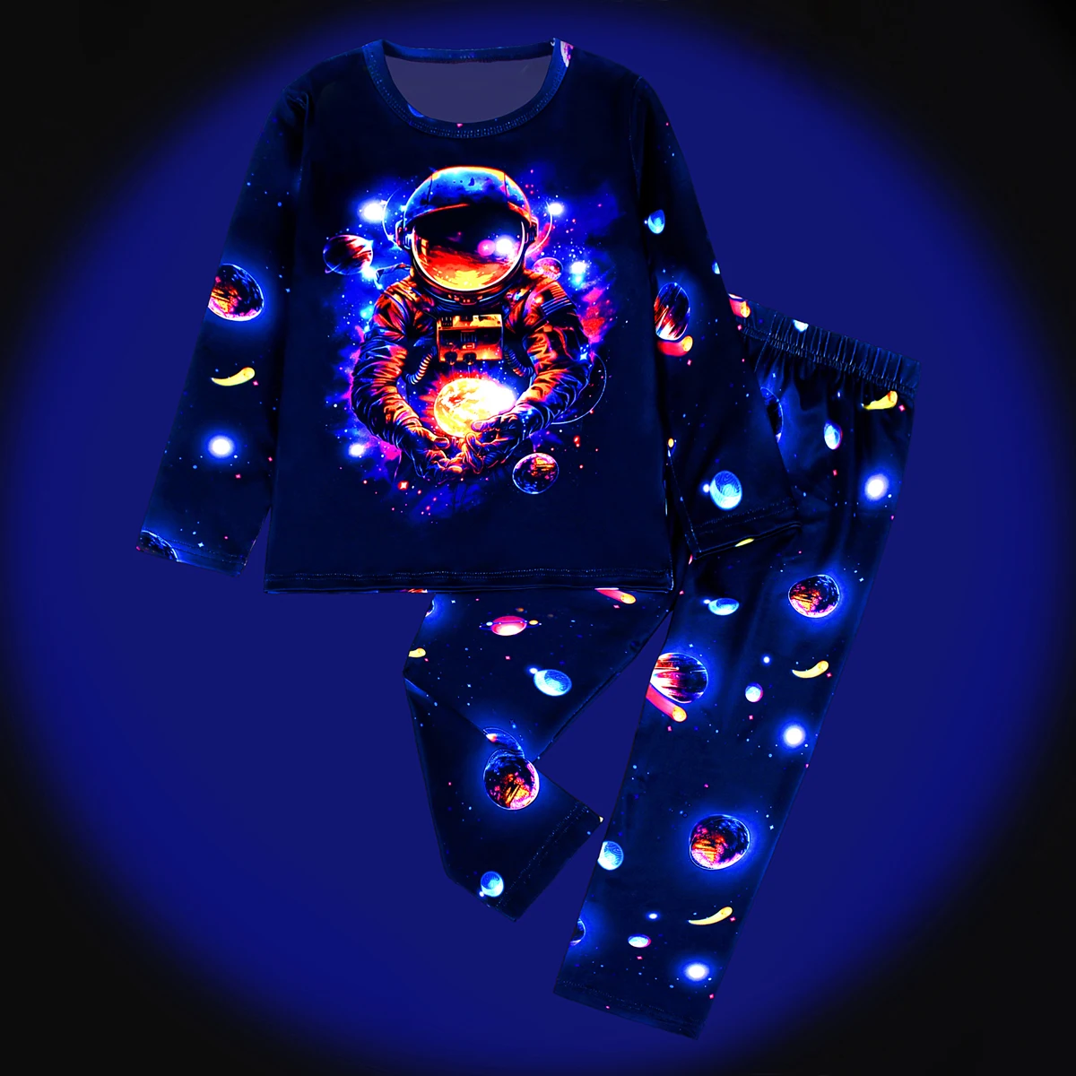 Frühling Herbst Jungen Pyjama-Set Dinosaurier Astronaut Feuerwehrauto Druck Kinder Loungewear – Detail 8