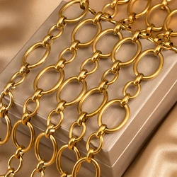 1M Stainless Steel Big Oval Joint Small Circle Link Chains Heavy Chunky Punk Chain DIY Jewelry Making Supplies Necklace Bracelet