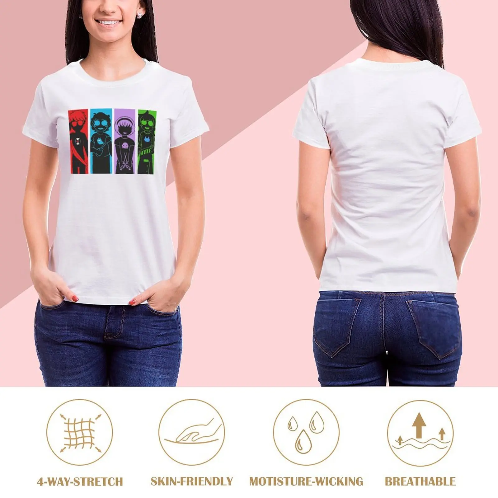 Homestuck-Camiseta de personajes de sombra para mujer, ropa vintage de verano, tops de talla grande, ropa de diseñador de lujo