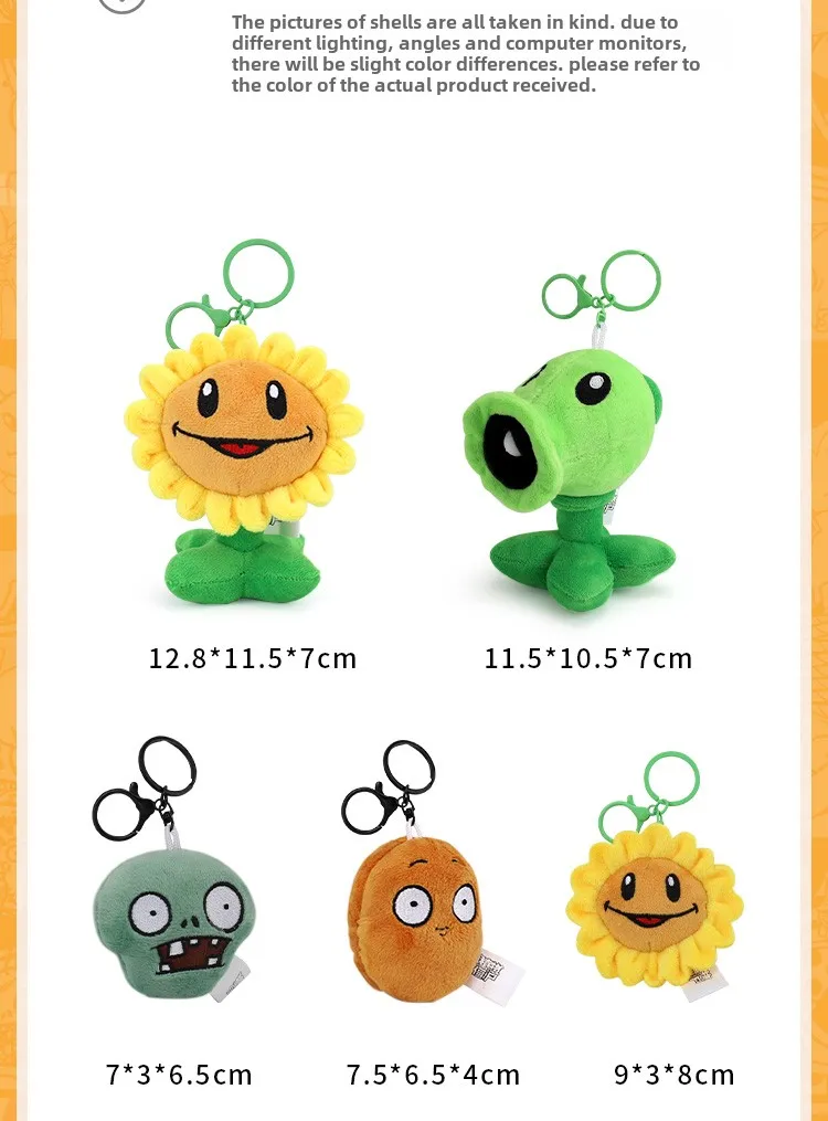 Plants vs Zombies Sonnenblume Erbsenkanone Nuss Plsch-Schultaschenanhnger  Schlsselanhnger Plschpuppe Spielzeugfiguren Weiche  Teenager-Feiertagsgeschenke - AliExpress 26