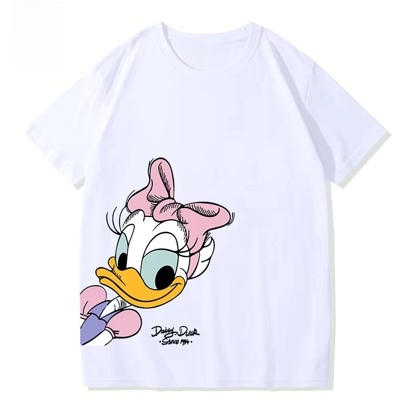 ديزني دونالد داك الإبداعية تي شيرت مطبوع موضة تنوعا الرجال النساء تي شيرت غير رسمي الصيف 100% القطن تي شيرتات قصيرة الاكمام