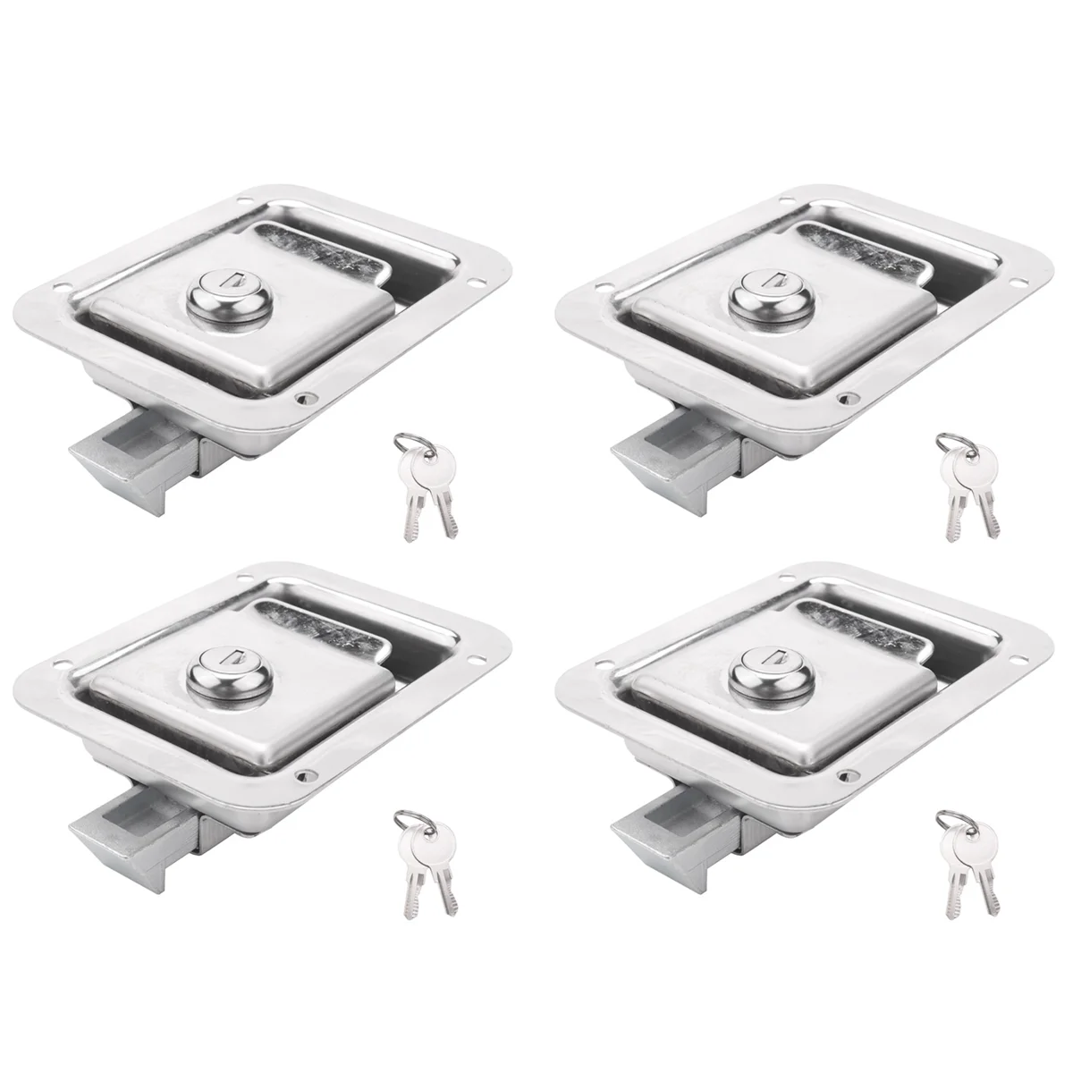 

4X Paddle Slam Latch with Lock & Key Travel Trailer Lock Stainless Steel Door Latch Heavy Duty Flush Mount Handle Latch