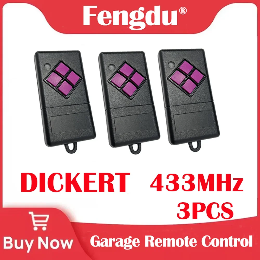 433MHz Garage Door Remote Control Gate Opener  4 Button For Dickert MAHS433-04 Handheld Transmitter