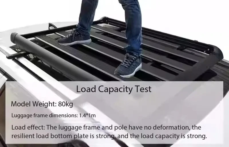 Single Frame Car Luggage Rack Frame Shelf Car Thickened Aluminum Alloy Roof Frame Modified Car SUV Universal Black