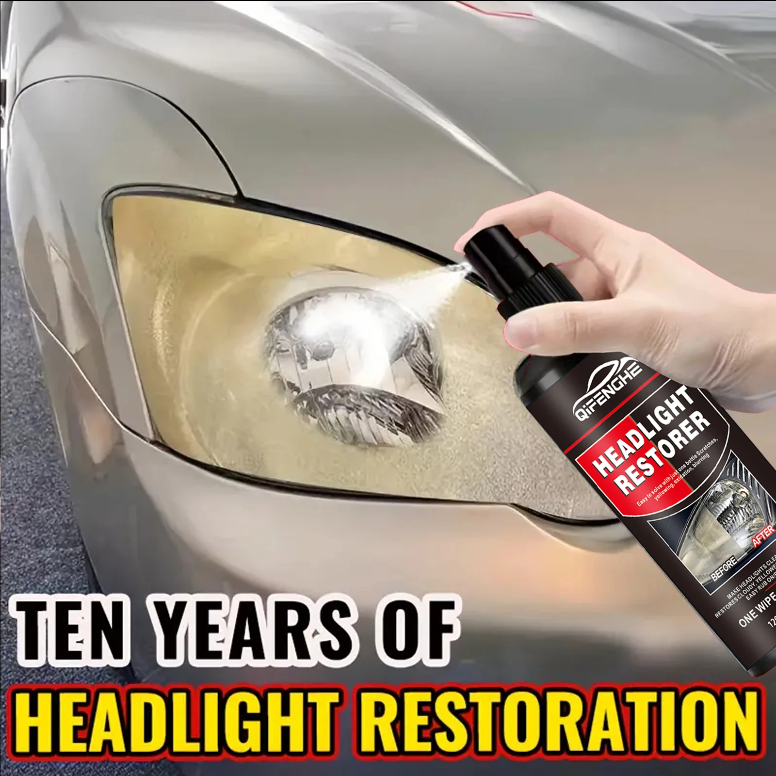 مجموعة ترميم المصابيح الأمامية - حل إصلاح متطور للمصابيح الأمامية الشفافة والمشرقة، يمنع الاصفرار والأكسدة، يدوم طويلاً #1