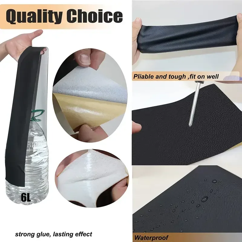 Self-Adhesive Leather Repair Patch Vinyl Leather Repair Kit for Furniture PU Leather Repair Tape for Car Seat Couch Bags Chair