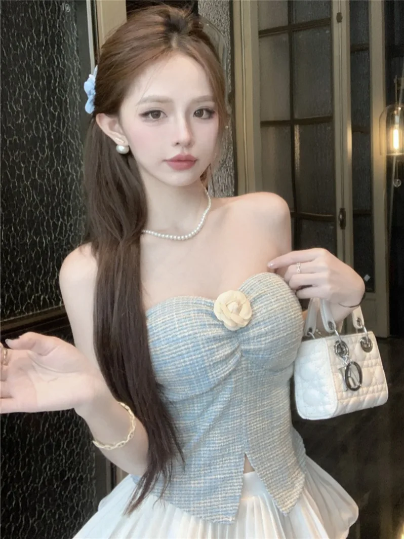 

Укороченный топ и юбка с принтом Cysanthemum, комплект плиссированной верхней одежды, майка и юбка, летний наряд из двух предметов для женщин