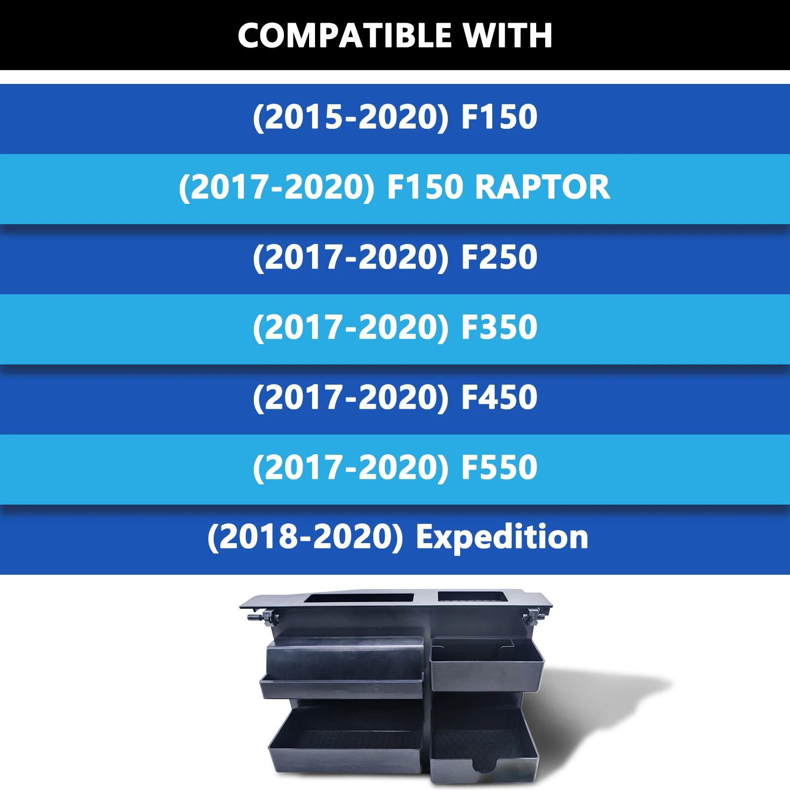 Center Console Organizer Tray for Ford SUV F150 F250 F350 F450 F550 2015 2016 2017 2018 2019 2020 Interior Accessories