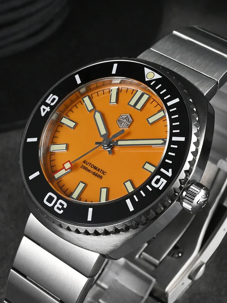 San Martin 2025 Новые 40,5 мм оригинальный дизайн NH35 автоматические механические мужские часы для дайвинга с сапфировым стеклом водонепроницаемые 200 м светящиеся SN0045