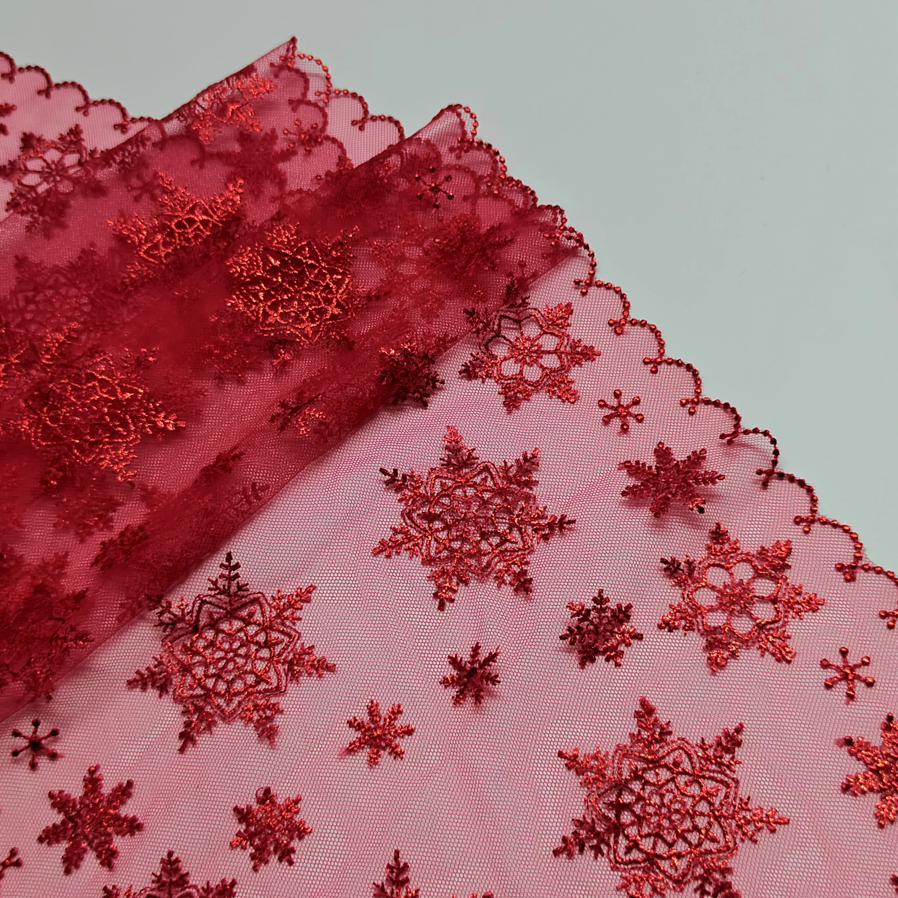 red-snowflake-laser-sparkle-embroidery-lace-diy-handmade-accessories-width-25cm
