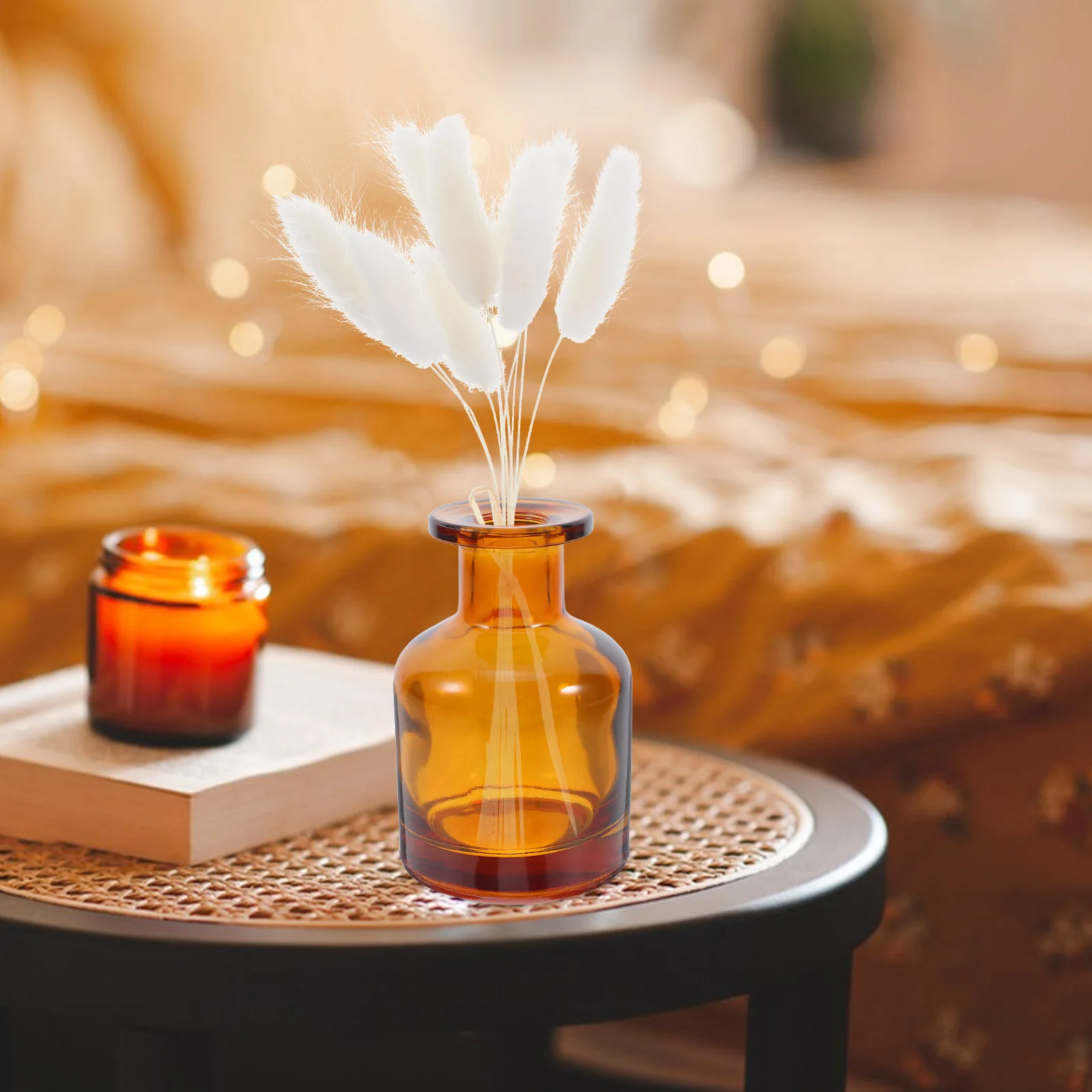 

2Pcs Reusable Cylinder Glass Diffuser Jars Empty Essential Oil Bottles for Home Office Car Fragrance Decor Essential Oils Bottle