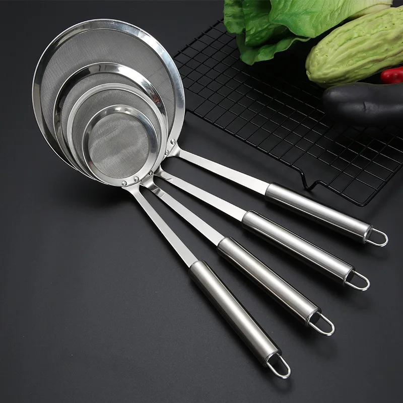 Stainless Steel Colander Domestic Hot Pot Foaming Spoon Oil Residue Spoon Strainer Fried Strainer Drain Ladle Oil Filter