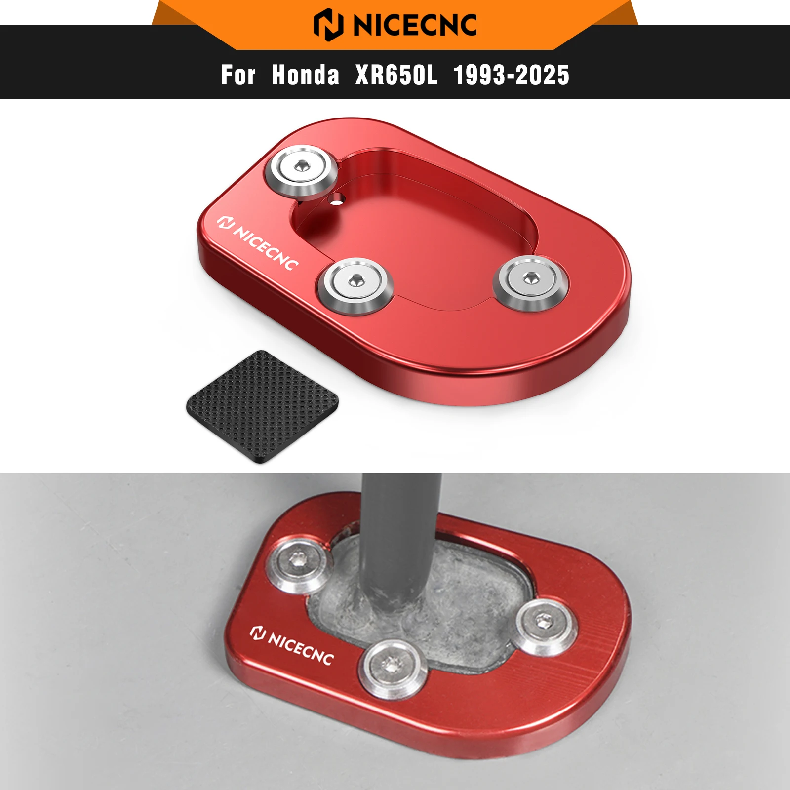

NICECNC For Honda XR650L 1993-2025 2024 2023 2022 Motorcycle Aluminum Kickstand Side Stand Plate Extension XR 650L Accessories