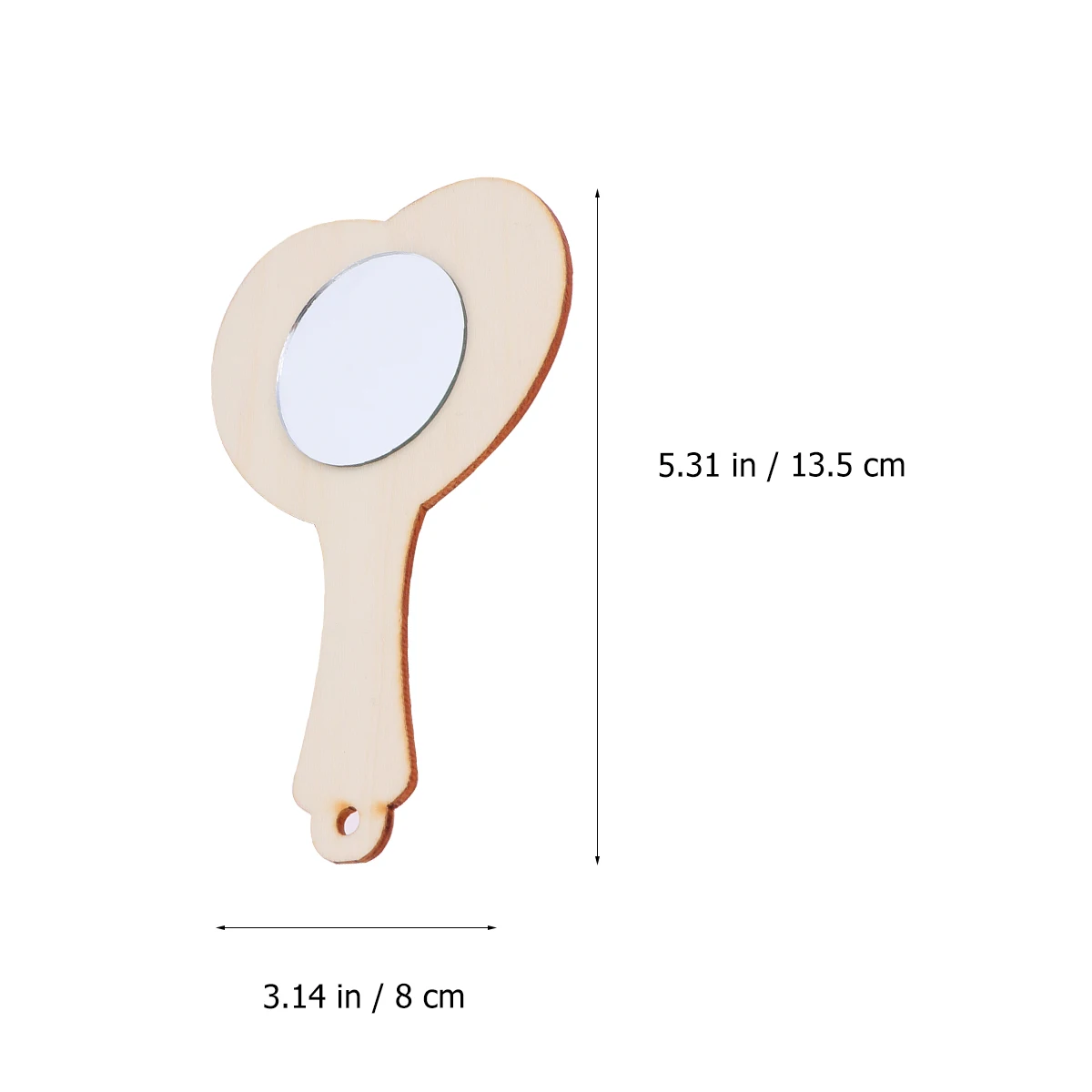 18Pcs Wooden Mini Mirror DIY Handheld Painting Crafts Creative Educational Gifts Kids Fun Decoration Wooden Mirror