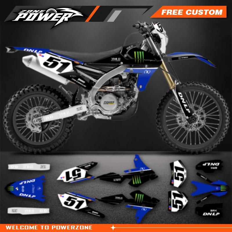 Powerzone For Yamaha WRF450 2016 2017 2018 YZF450X 2015 2016 2017 2018 Custom Backgrounds Graphics Decals Sticker Kits 03