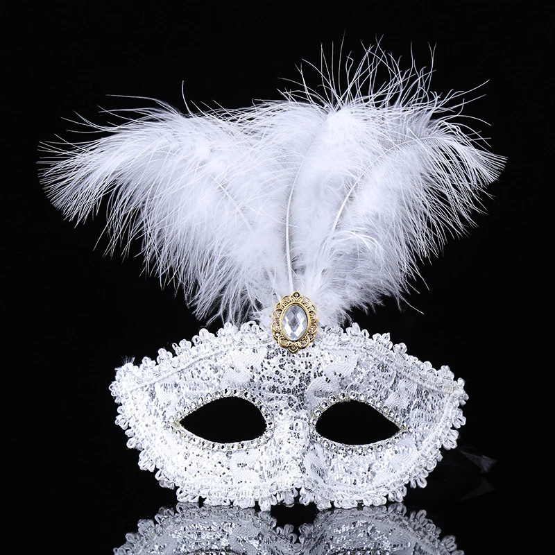 8 Styles Shiny Lace Feather Masquerade Mask Individual Christmas Halloween Party Eye Decorating Performance Makeup Props