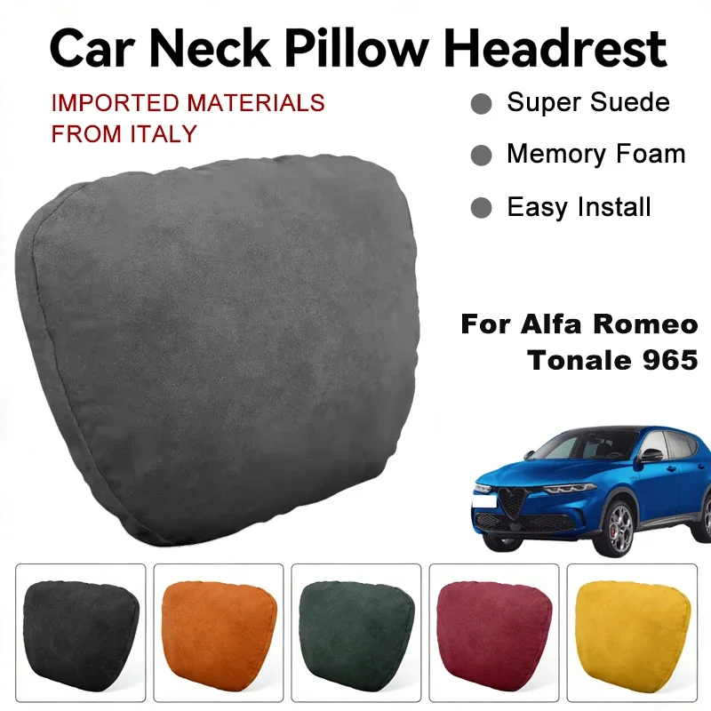 

Italy Suede Car Neck Rest Pillow For Alfa Romeo Tonale 965 Seat Head Neck Support Cushion Auto Interior Accessories