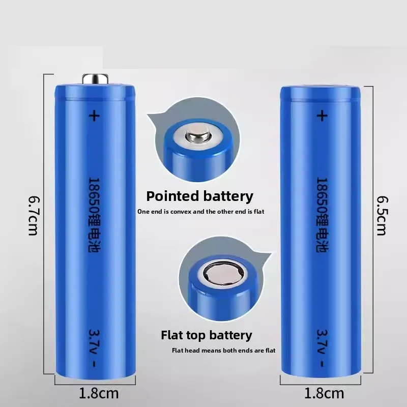 5Pcs for 18650 lithium battery 3.7V strong light long battery life large capacity outdoor flashlight rechargeable battery