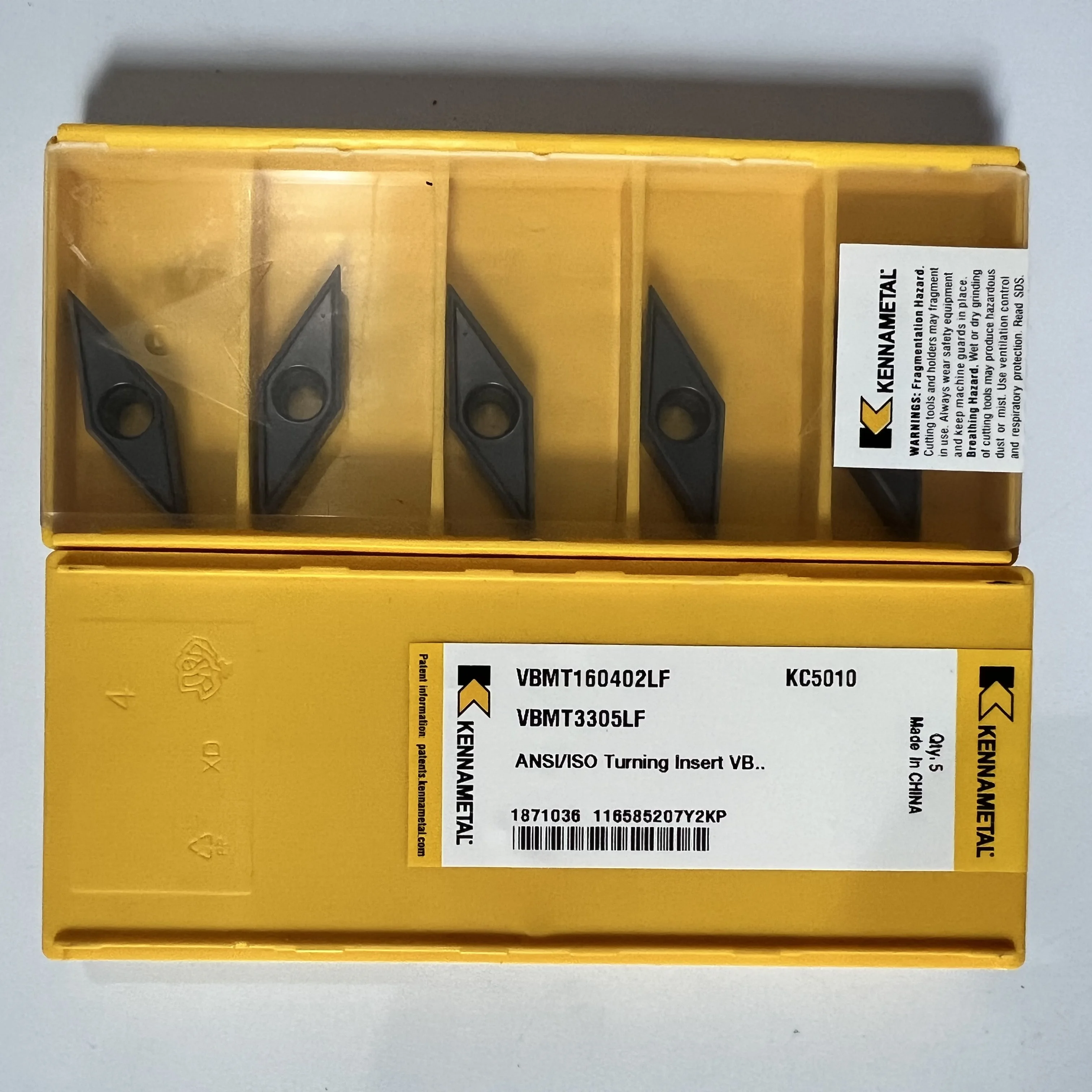 

Hardened steel insert VBMT160402LF KC5010