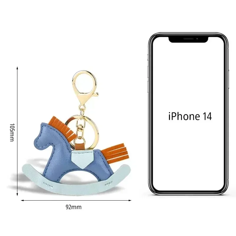 حقيبة نسائية سحر الديكور الكرتون هزاز الحصان الخشبي المرأة الجلود سحر حقيبة سحر مفتاح سلسلة حقيبة أنيقة اكسسوارات الهدايا #5