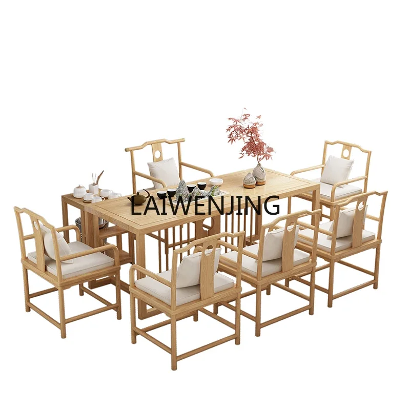 

LYN New Chinese Solid Wood Tea Table and Chair Combination Zen Kung Fu Tea Table Household