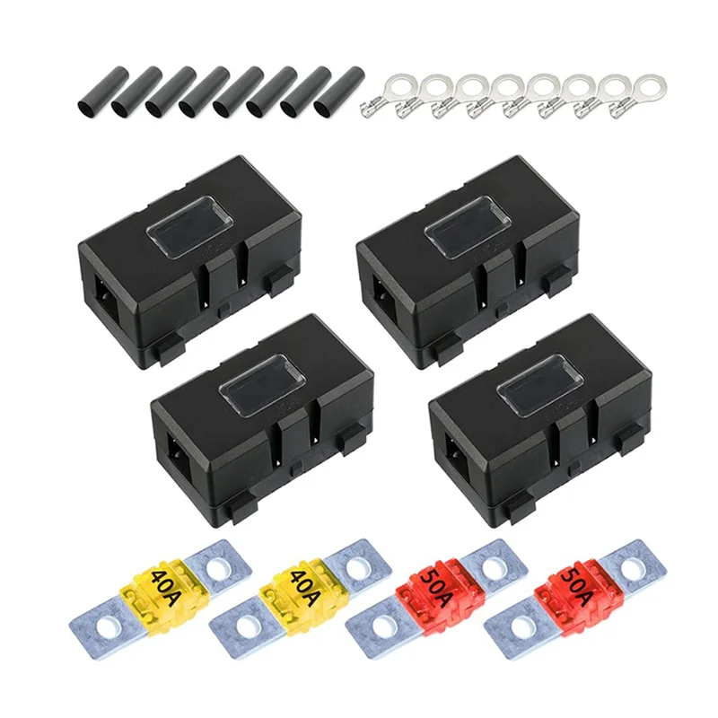 Midi Fuse Holder, 4 Pieces Car Fuse Holder and 4 Pieces Fuse Holder, Car Fuse Holder, for Cars, Trucks, Vehicles