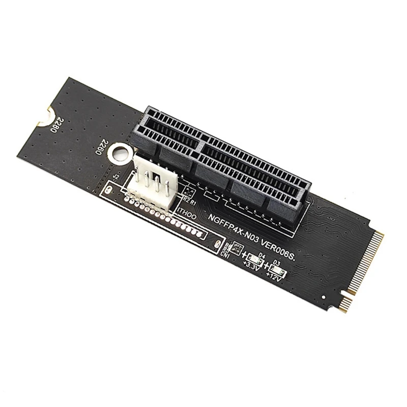 NGFF M.2 a pci-e 4X X1 Riser Card M2 NVME a Pcie X4 con indicatore di tensione LED per GPU BTC Mining