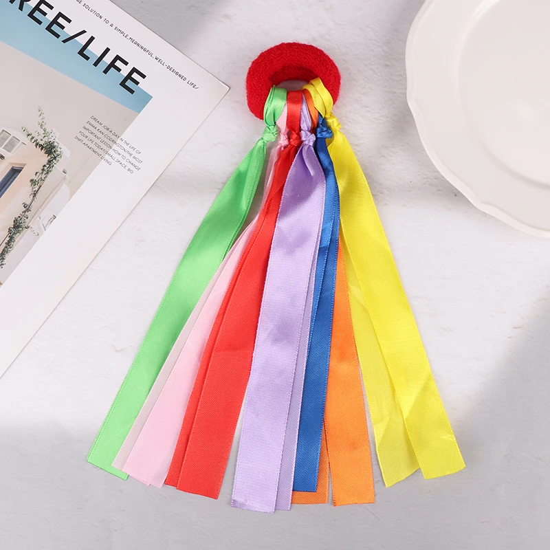 Children's Wrist Ribbon Team Sports Pompom Cheerleading Big Match Pom Club Dance Props Elastic Bracelet With Elastic Rope