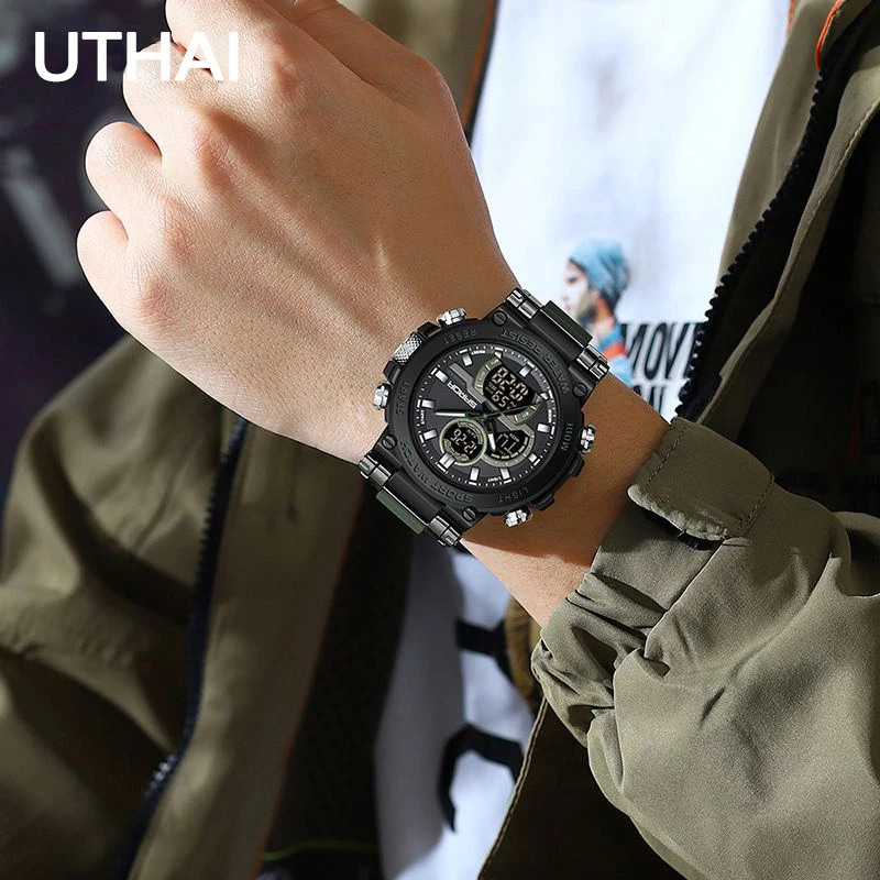 CQ267 세련된 남성용 시계, 개인화되고 멋진 학생 시계, 야간 조명 전자 시계, 시계, 남성용 선물 시계