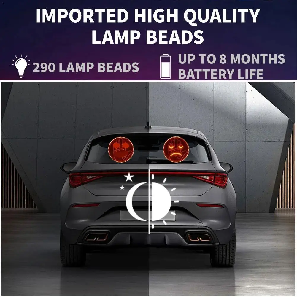 

Switched Control Car Funny Emoticon Light LED Sign Light Smile Emoticon With Remote 4 Modes DIY Car Back Window Light