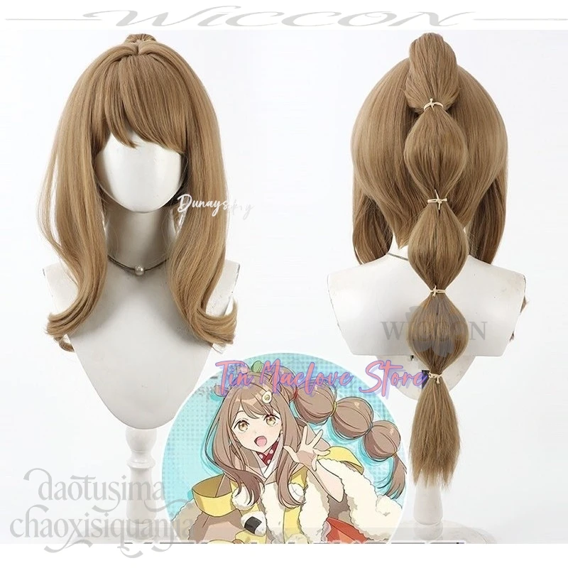 

Anime Princess Kaguya! Cosplay Isayama Mami Brown Single Ponytail Kawaii Jirai Kei Girls Synthetic Hair Halloween Christmas Cos