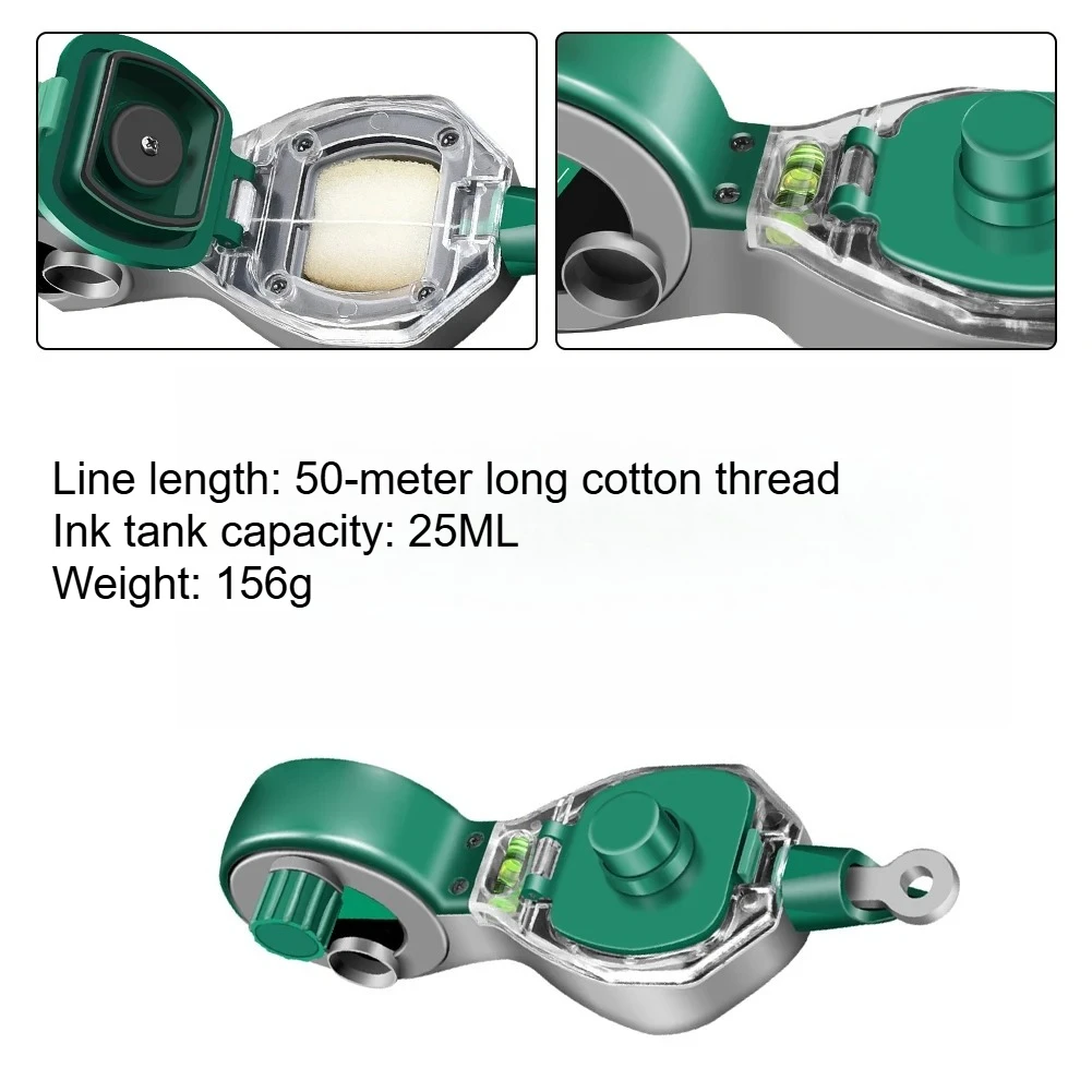 Woodworking Tool Carpenter Manual Ink Marker Scriber With 50M Chalk Lines Professional Wood Working Scriber Drawing Line Marker