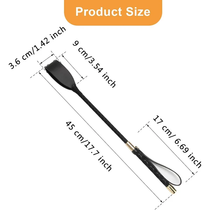 18 Inch PU Leather Equestrian Horse Crop Double Slapper Whip for Horse Training Black Riding Crop Equestrian Equipment view 2