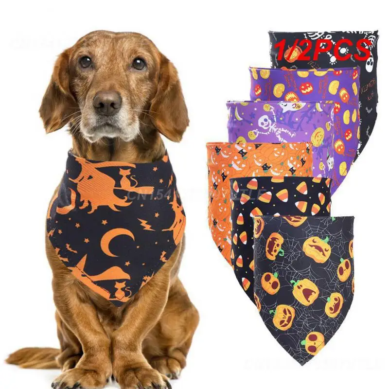 1/2PCS Dog Triangular Scarves Create A Terrible Atmosphere Easy To Wear 45*45*65cm About 15g Pet Products Cat Decorative Scarves