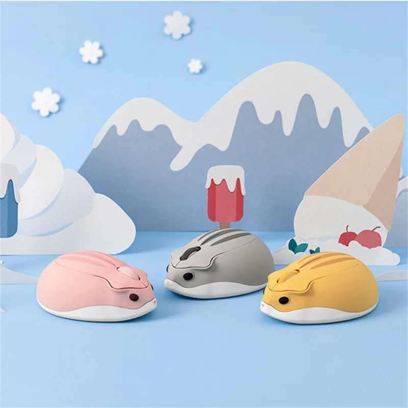 Cute Wireless Mouse Ergonomic Cartoon Hamster Mause USB Optical Gaming 3D Silent Mini Mice For PC Laptop Tablet Computer Office