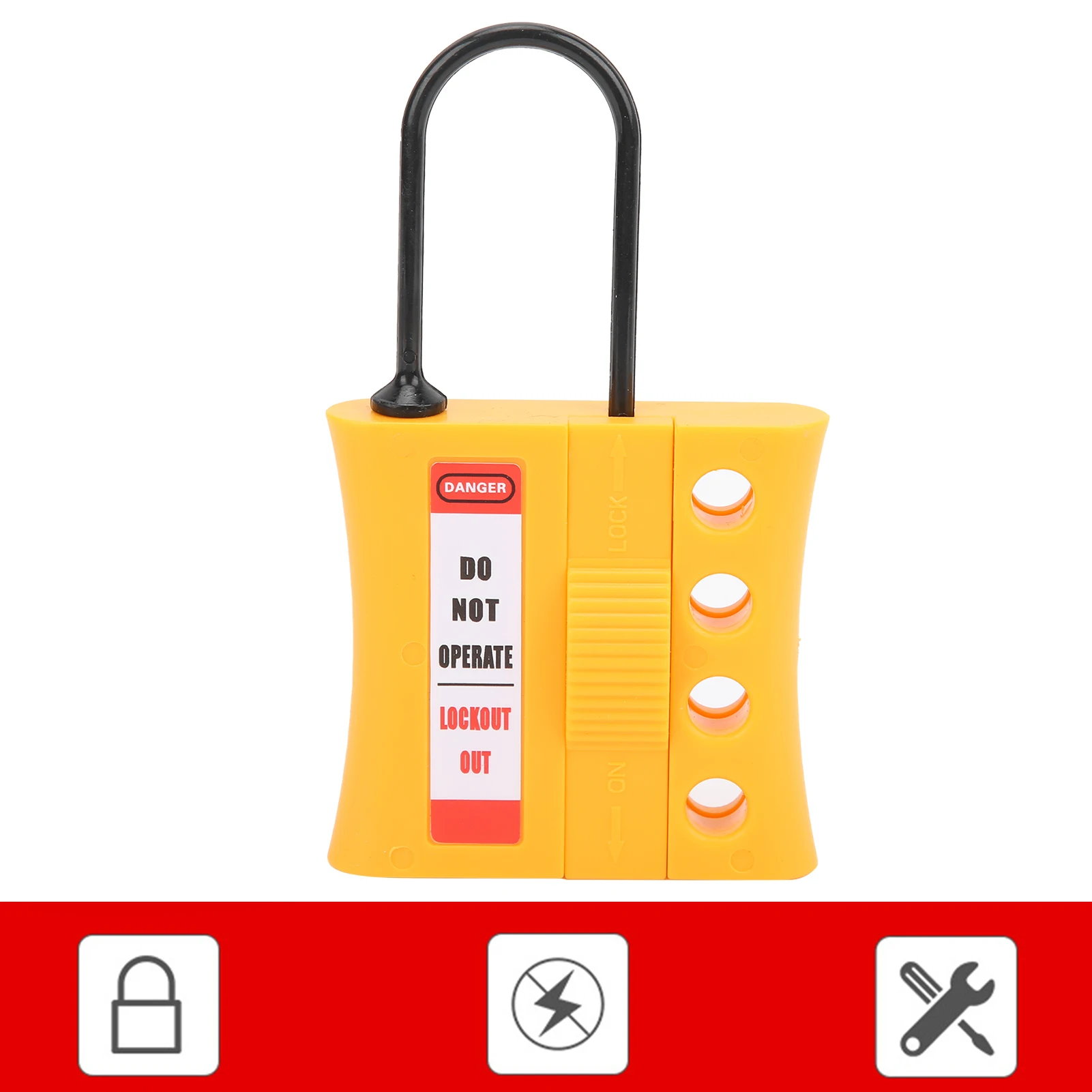 3mm Lockout Tagout Lock  4‑Hole Insulated Nylon Safety Energy Isolation Padlock Anti‑Skid Padlock Lockout Lock