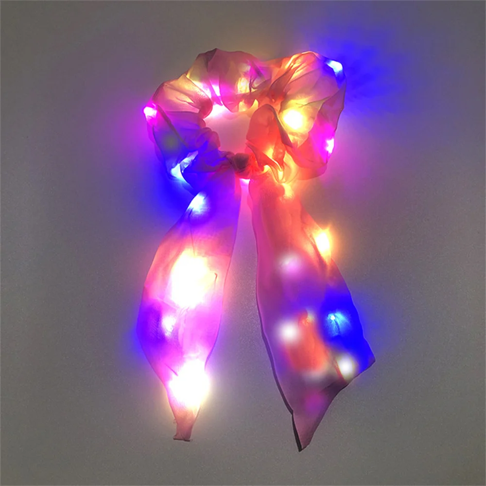 Led Luminous Hair Bands Scrunchies Women Girls New Headwear Hair Rope Simple Wrist Band Rings Rubber Band Hair Accessories