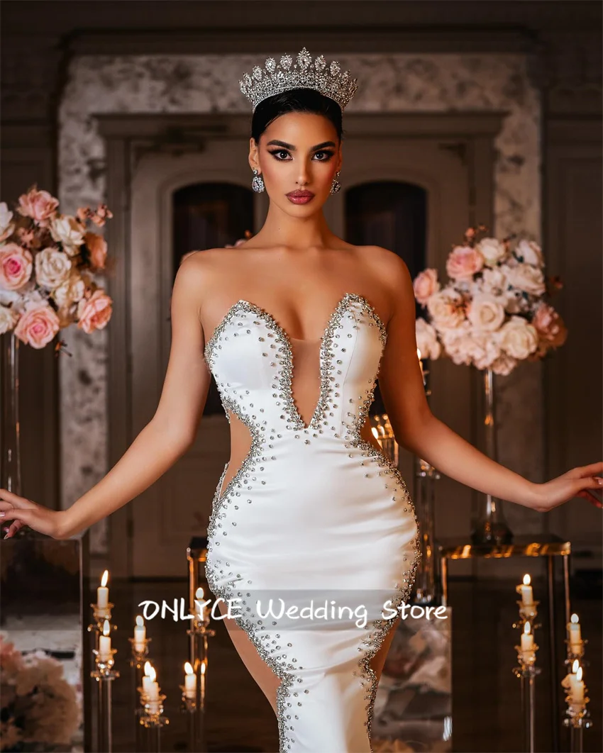 2024 Mermaid Wedding Dresses Sweetheart Diamonds Rhinestons Beading Bridal Dress Vestido De Novia Custom-Made