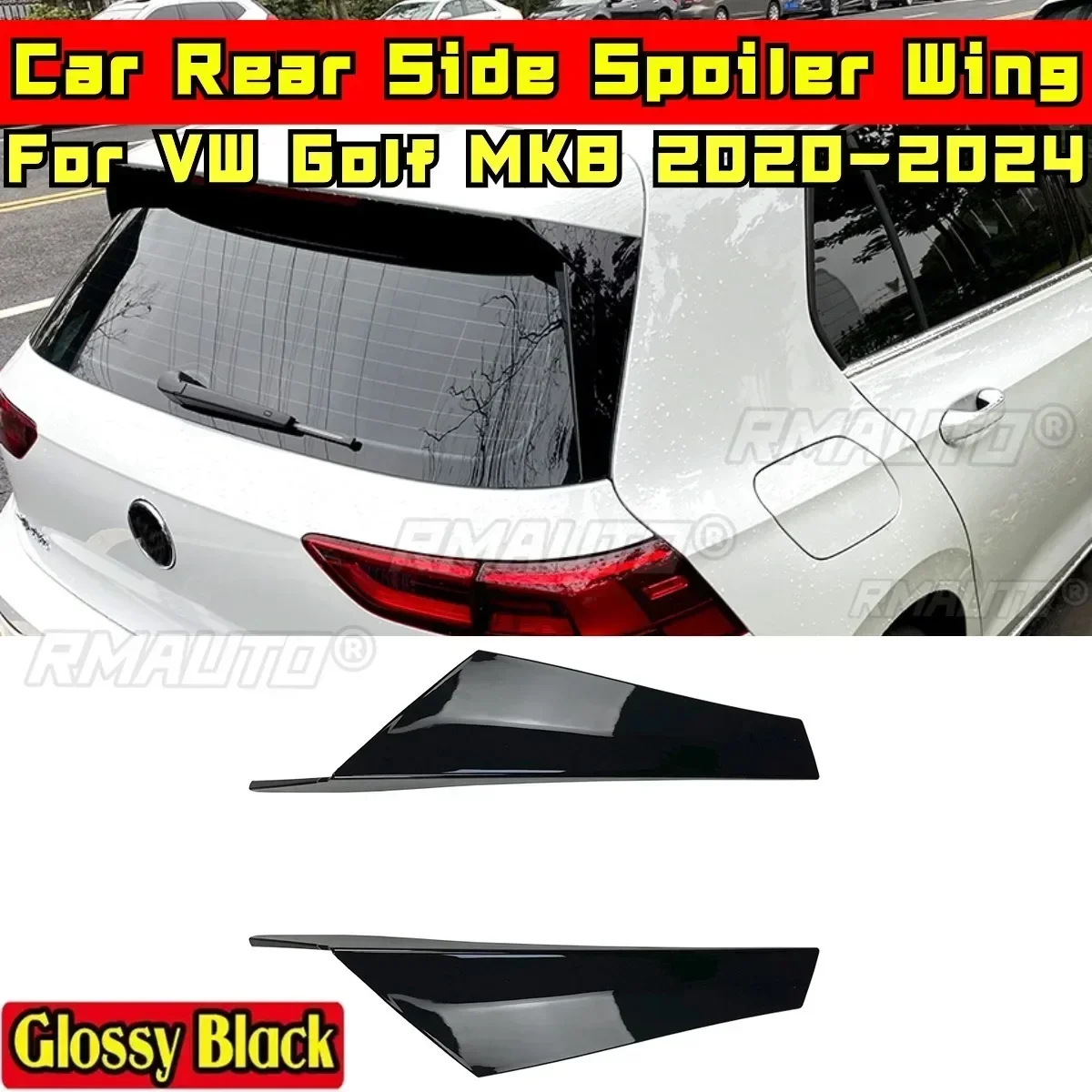 

Golf MK8 Rear Side Roof Spoiler Glossy Black Sport Style Rear Side Spoiler Wing For VW Golf MK8 2020-2024 Car Accessories