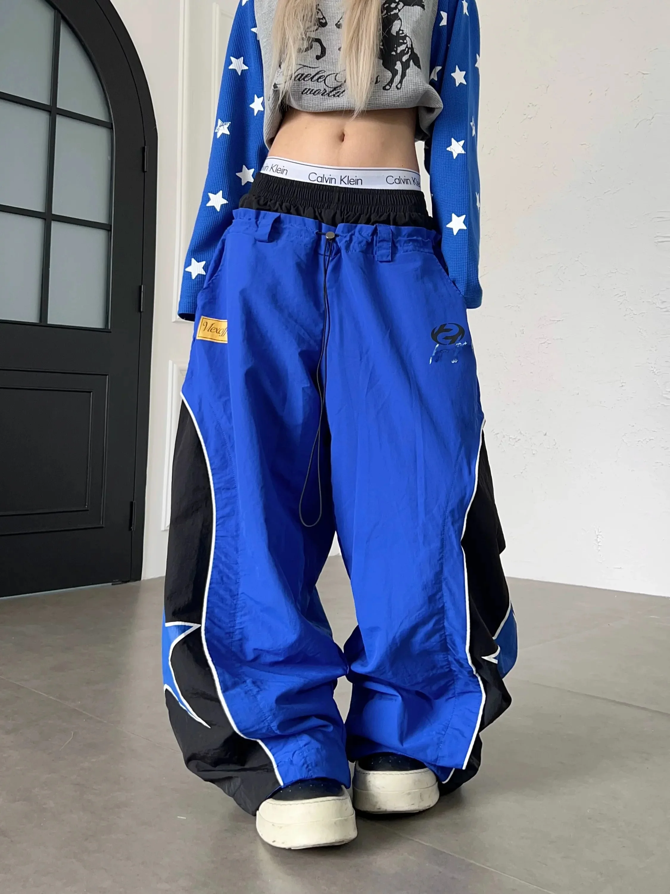 American Street Style Star Deconstructed Splice Paratrooper Pants Men Women Trendy Brand Motorcycle Style Casual Trousers Dra...