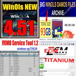 WinOLS 4.51 Full Version With 93GB WINOLS DAMOS +ECM TITANIUM 1.61 +Immo Service Tool v1.2  WithData Winols Auto Repair Software