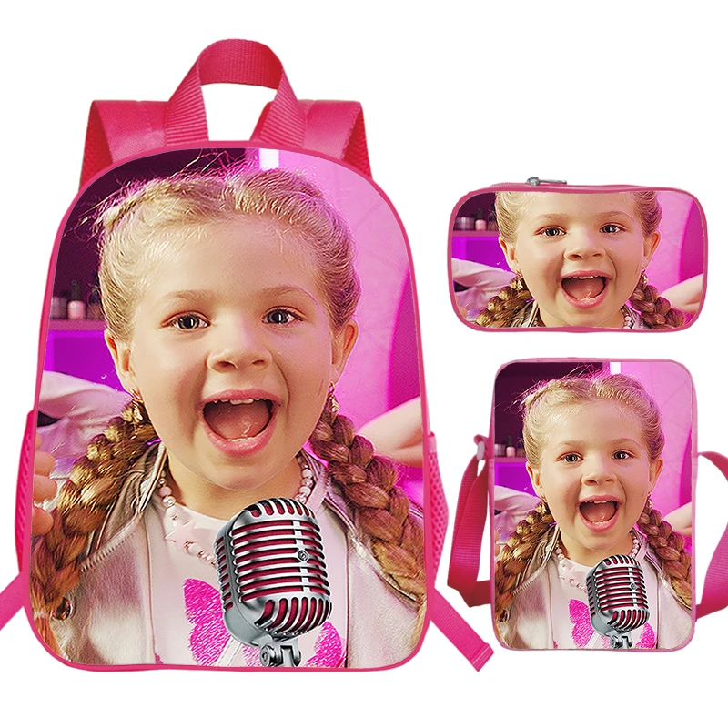 Diana Print Children Backpack 3pcs Set Small Pink Kindergarten Bags Kids Diana Show School Bags for Girls Baby Softback Backpack