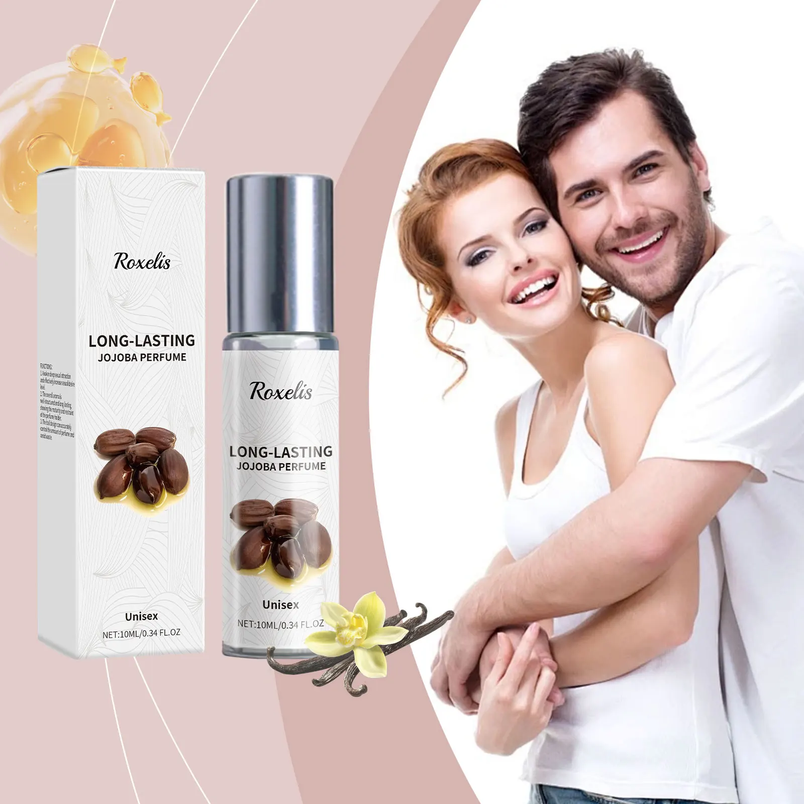 Roxelis jojoba perfume óleo jojoba perfume roll-on colônia fragrância de longa duração fragrância fresca eau de toilette