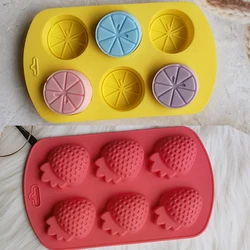 Fruit Ice Cube Form Candy Silicone Mold Strawberry Watermelon Lemon Orange Slice Chocolate Mould Wax Melts Cake Decoration Tools