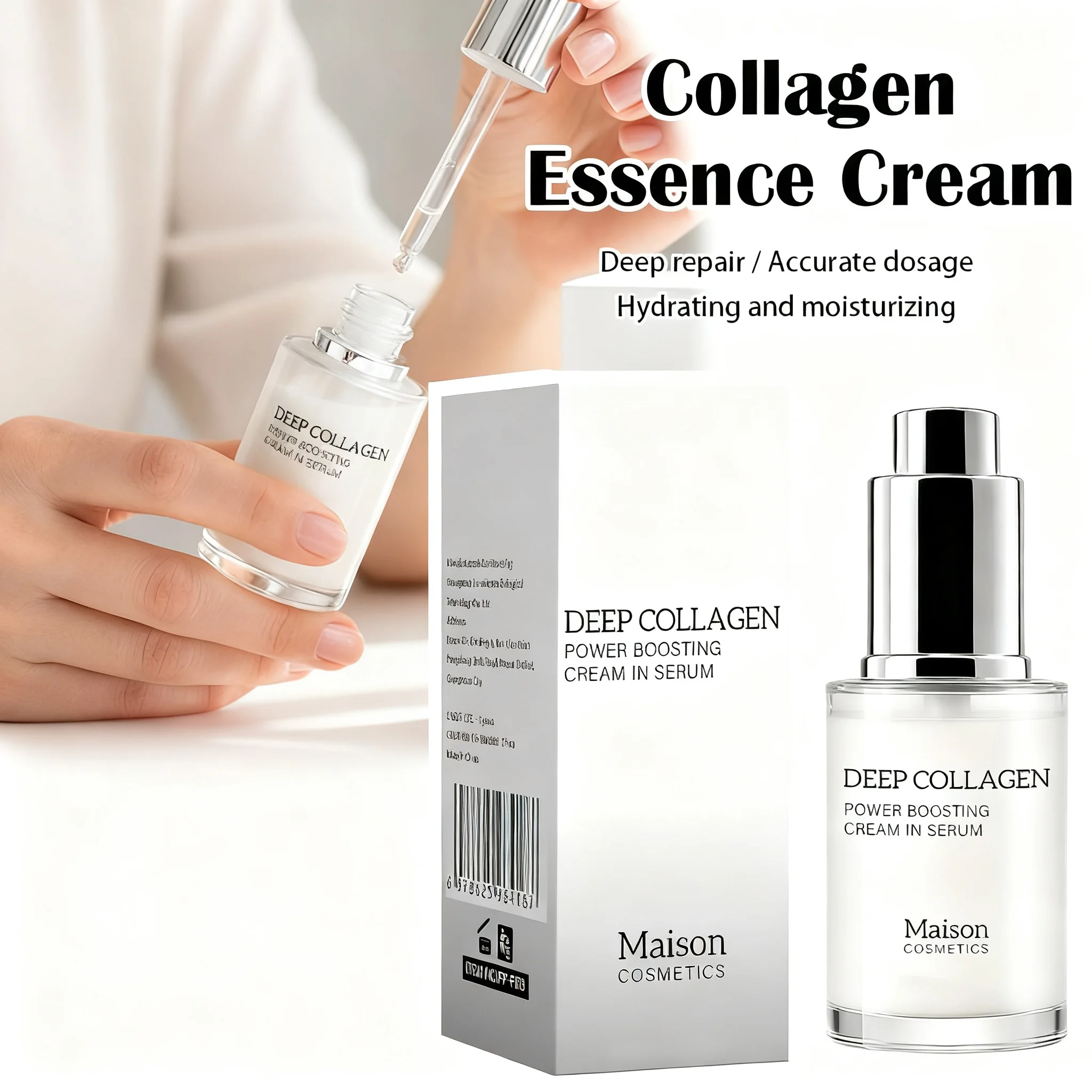 Deep Collagen Power Boosting Serum Face Essence Hydrating Serum Deep Nourish Repair Skin Elasticity Moisturizing Facial Skincare